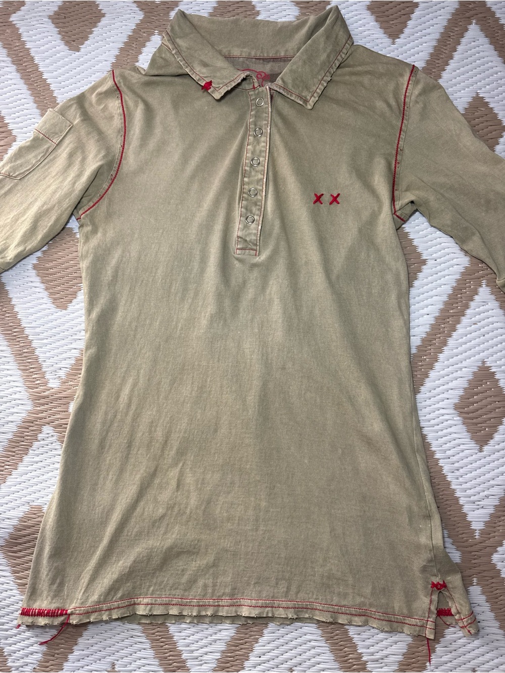 Vintage Y2K Project E Women’s Polo Shirt Dress 3/4 Sleeve XX Size S